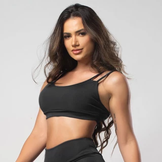 Top Fitness Básico Liso Com Alcinhas de Academia