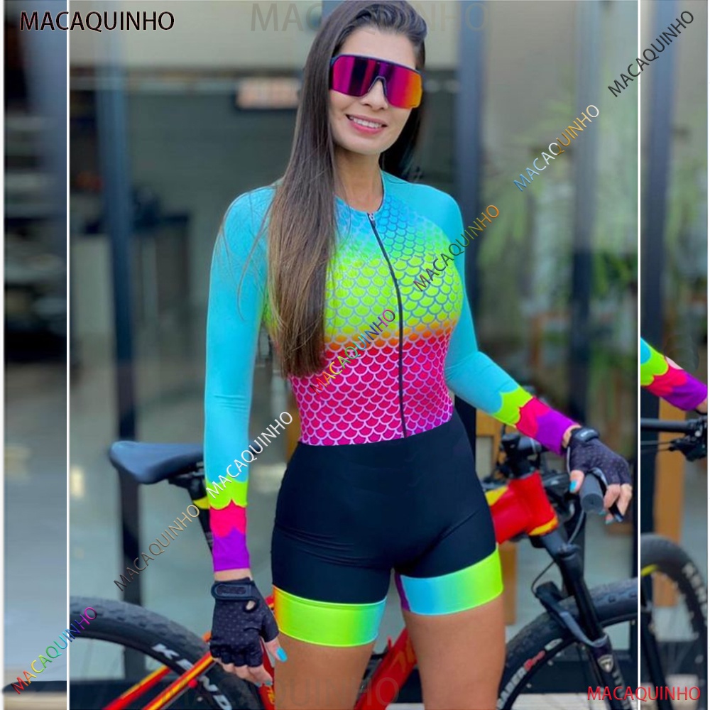 Camisa de ciclismo feminino Kafitt Gradiente com manga longa estampada  personalizada Roupa esportiva