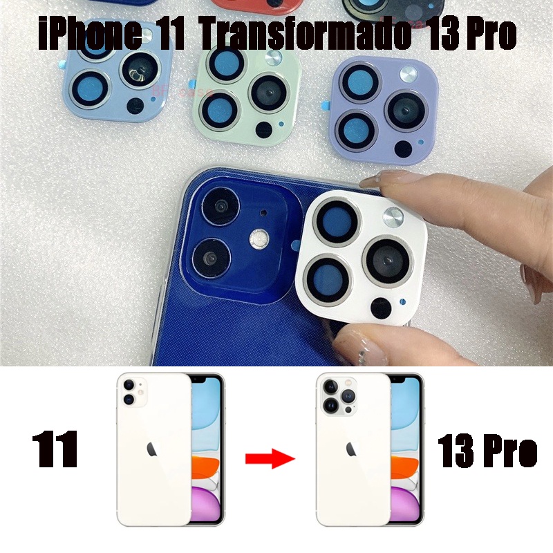 PELÍCULA DE CAMERA TRASEIRA iPhone 11 TRANSFORMAÇÃO DE IPHONE 11 PARA 13 Pro - Película de Lente Câmera para Transformar