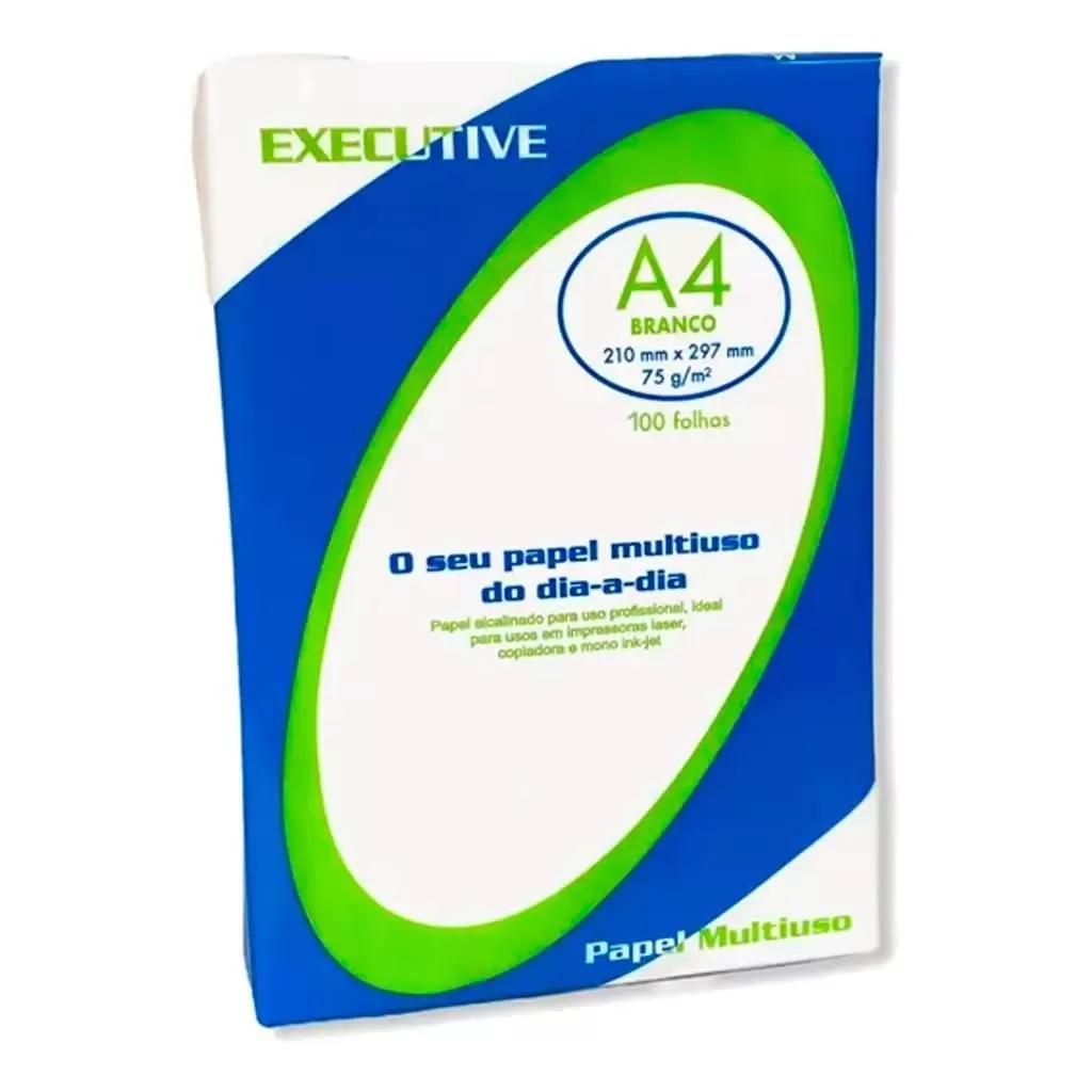 Papel Sulfite A4 Branco com 100 Folhas 75g Executive 210x297mm | Shopee ...