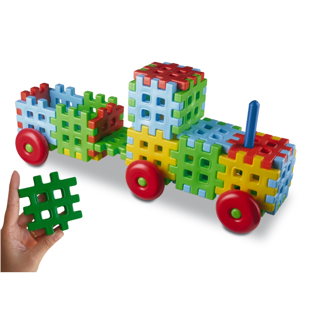 Brinquedo Educativo com 60 Peças Grandes Resistente Pecinhas Montar  Encaixar Construir Criar Presente Criança 2 Anos 3 Anos Menino Menina Natal  Construção Criatividade Imaginação Jogo Pedagógico Cometa