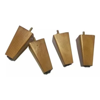 Pé Trapézio Madeira Para Móveis, 10 Cm Kit 4 Pés Sofás Puf
