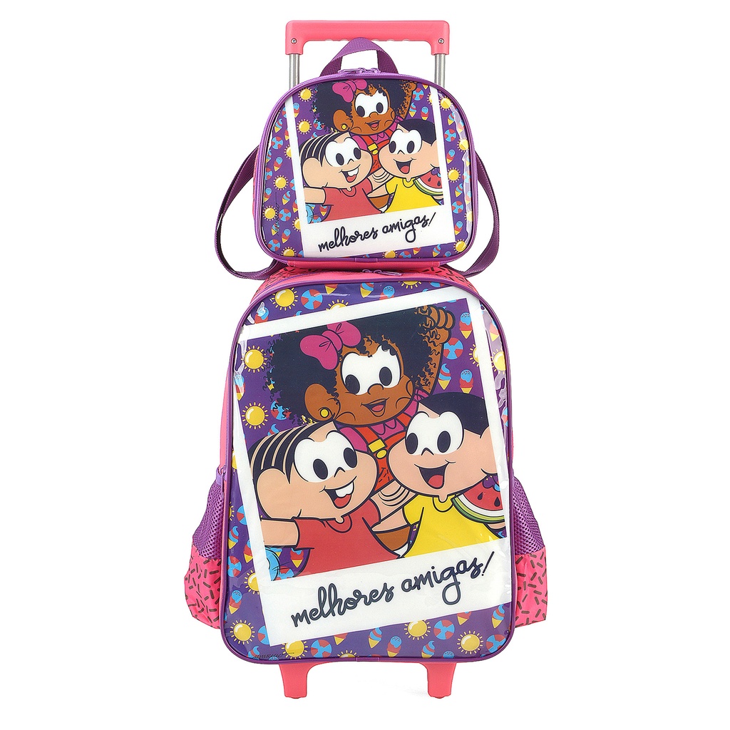 Kit Mochila Infantil Rodinha + lancheira Turma da Mônica IC37852MN