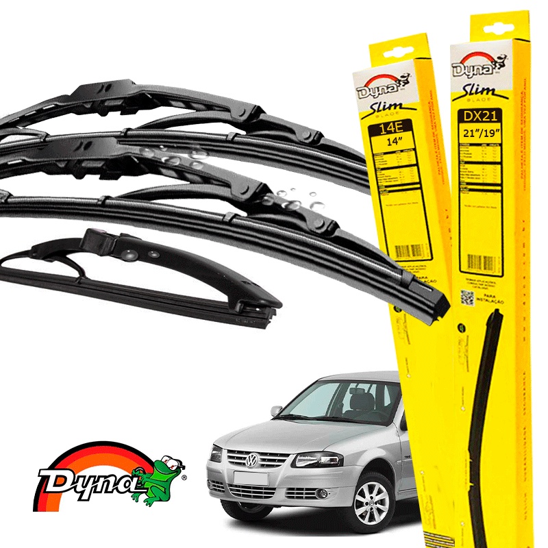 Limpador de Para-brisa Gol G4 2009 a 2013 Dyna Palheta Chuva Kit ...