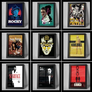 Quadro com Moldura e Vidro - Filmes clássicos, Tarantino, O poderoso chefão, Qualidade Premium, Decoração, Geek, Scarface, Decoração, casa, quarto, gamer