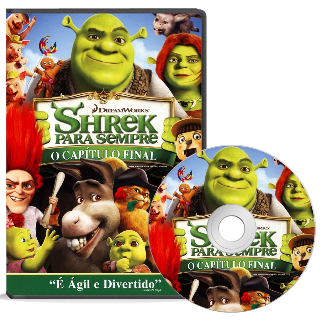7 DVDs - Coleção Shrek Burro Gato de Botas