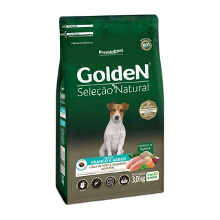 Ração Golden Seleção Natural Cães Adultos Porte Pequeno Frango e Arroz Mini Bits 3 kg