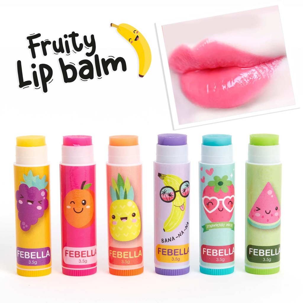 Lip Balm Fruity, Febella, hidratante labial, frutas, lábios, macios