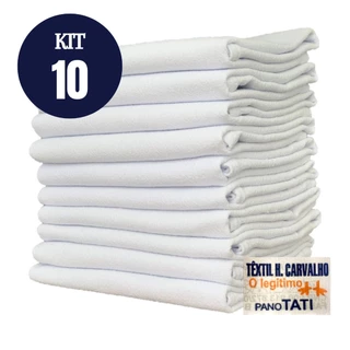 Kit 10 Pano Prato Pé De Galinha Com Bainha Liso Atacado