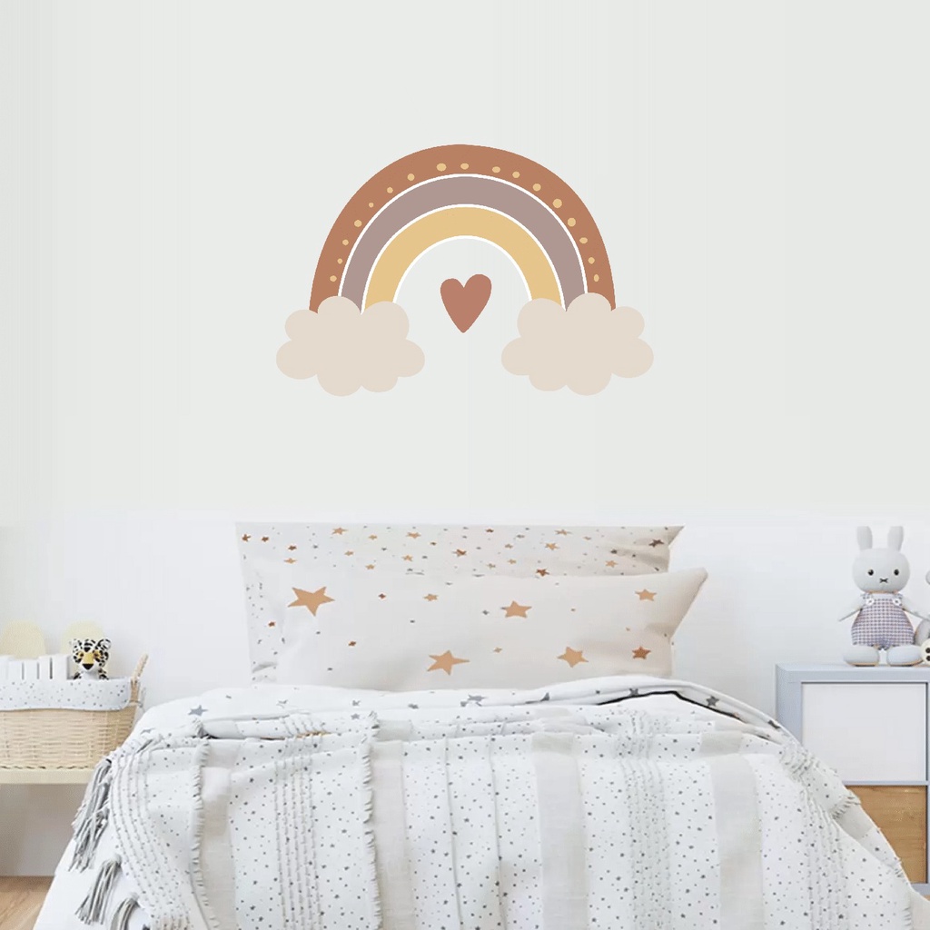 Adesivo decorativo 80x50cm arco íris boho para quarto infantil Shopee