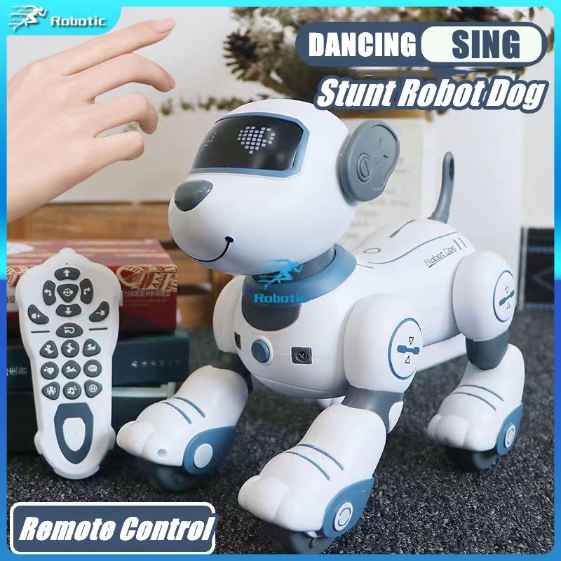 Controle Remoto Eletrônico Robô Cachorro Brinquedo Para Crianças , Cachorrinho Robótico Programável , Interativo Inteligente Presente