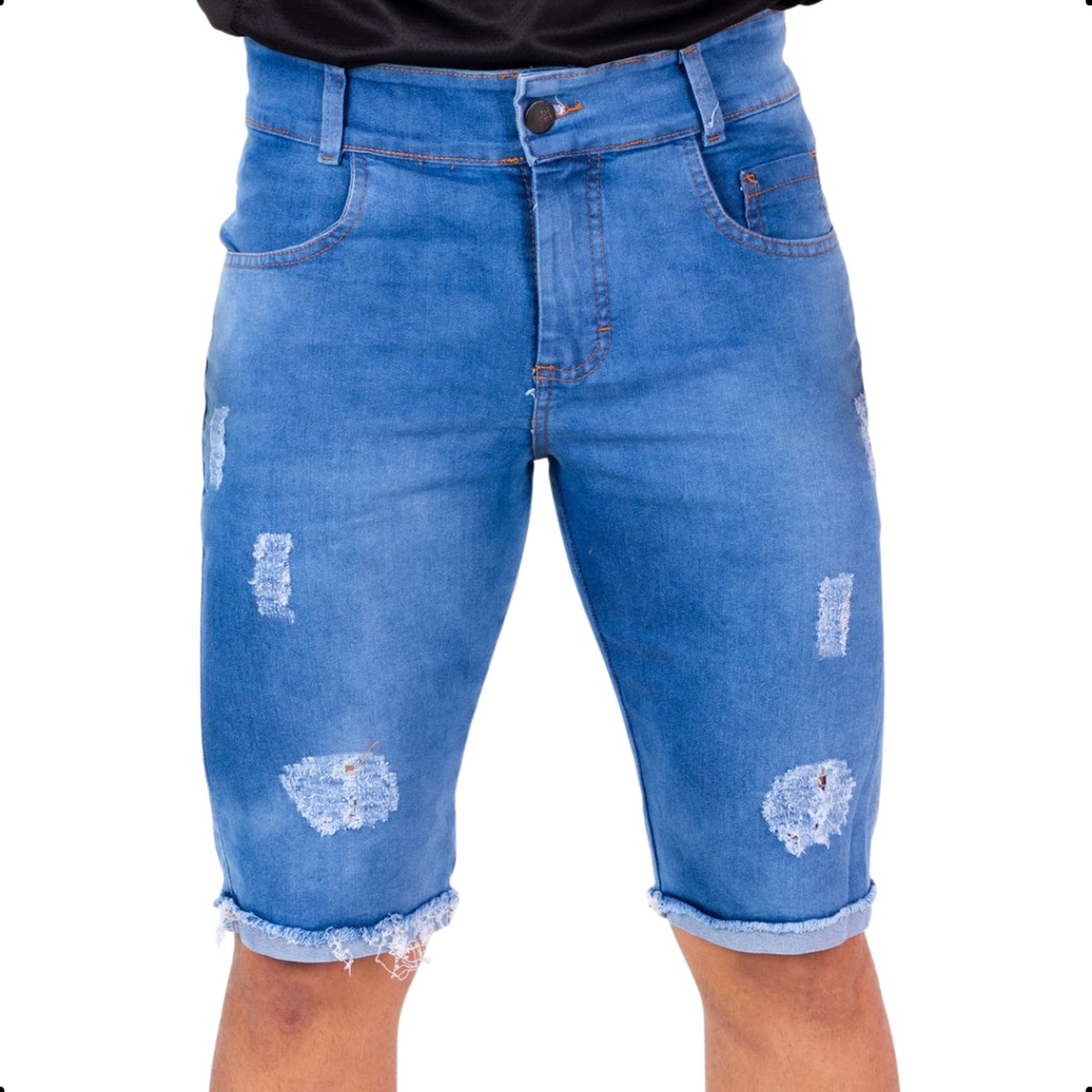 Shorts Jeans Claro Escuro Com Forro – Sempre Linda Loja