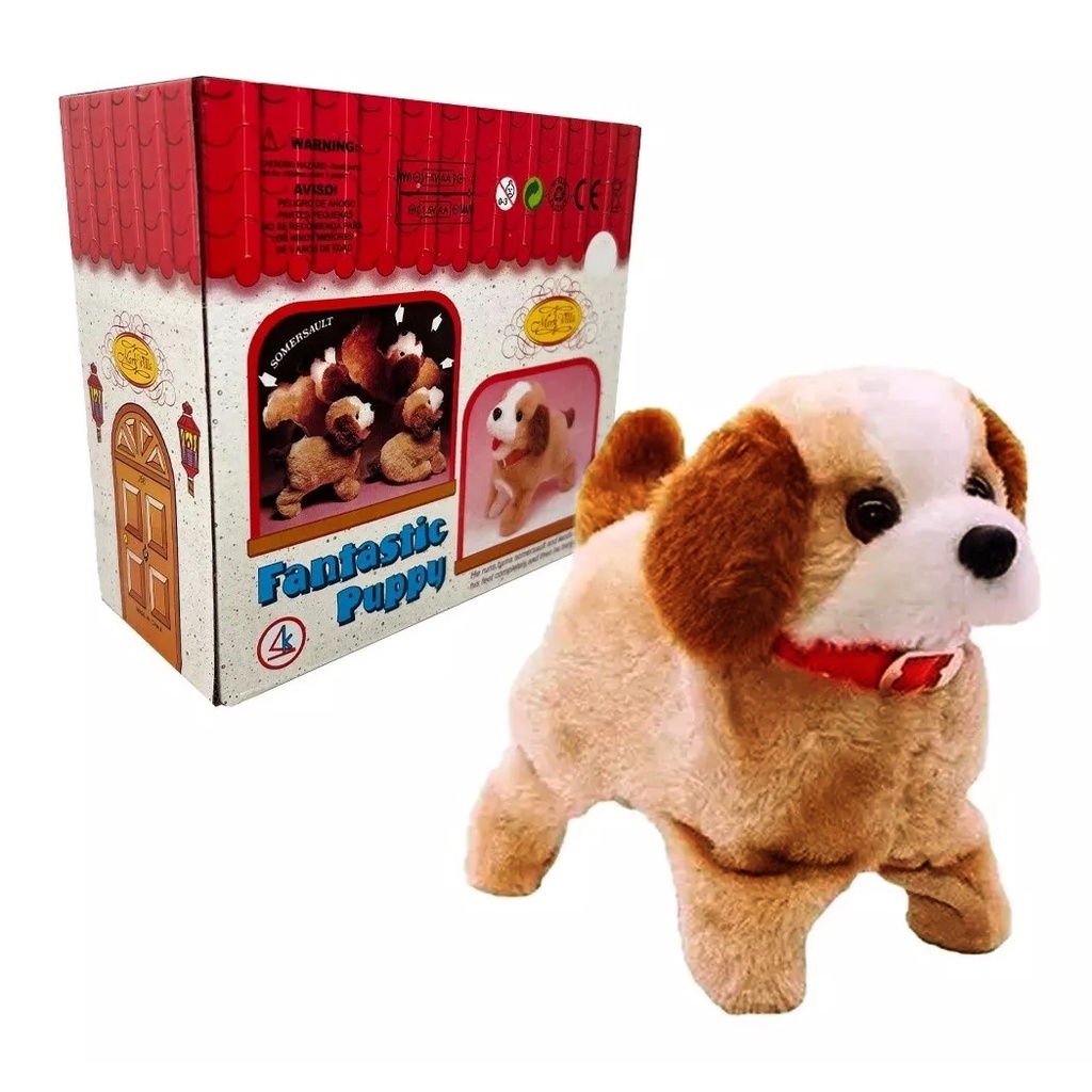 Brinquedo Cachorrinho infantil Pelúcia Cachorro que pula anda e late a ...