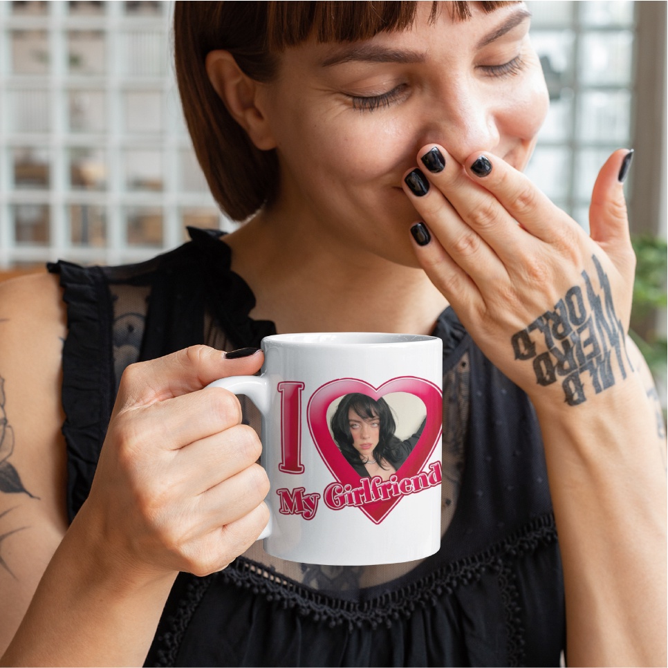 Caneca personalizada Billie Eilish I LOVE MY GIRLFRIEND , Eu amo minha  namorada | Shopee Brasil