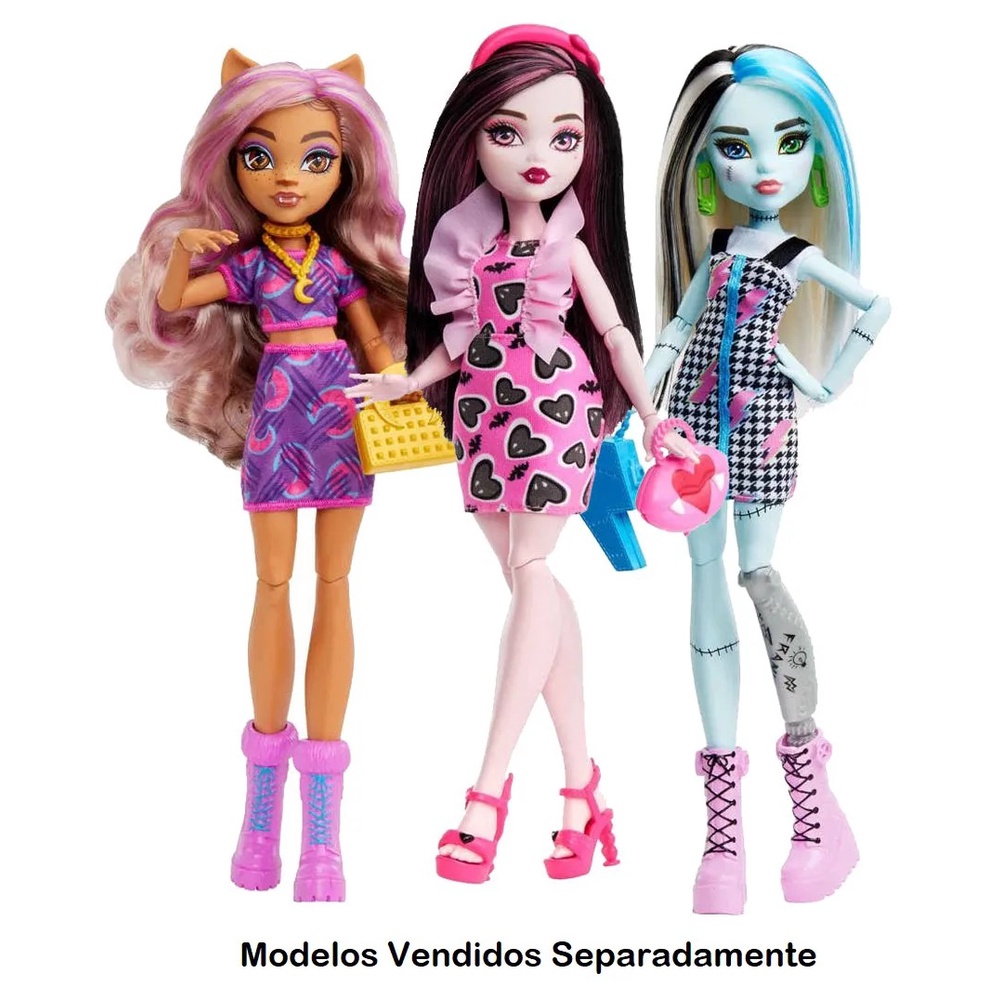 Boneca Monster High Frankie Stein Mechas Azuis Preto Cachorro de Estimação  e Acessórios HHK53 Mattel