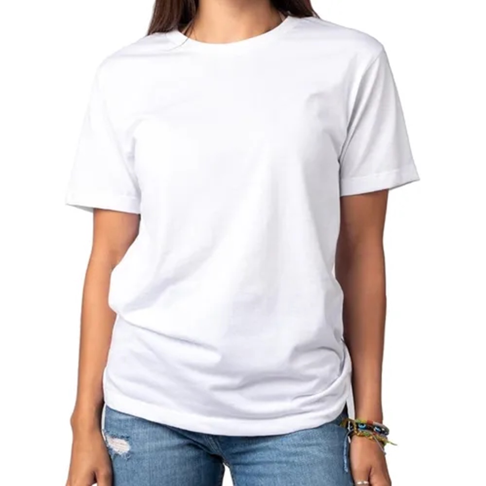 Camiseta branca feminina 100% algodão manga curta lisa | Shopee Brasil