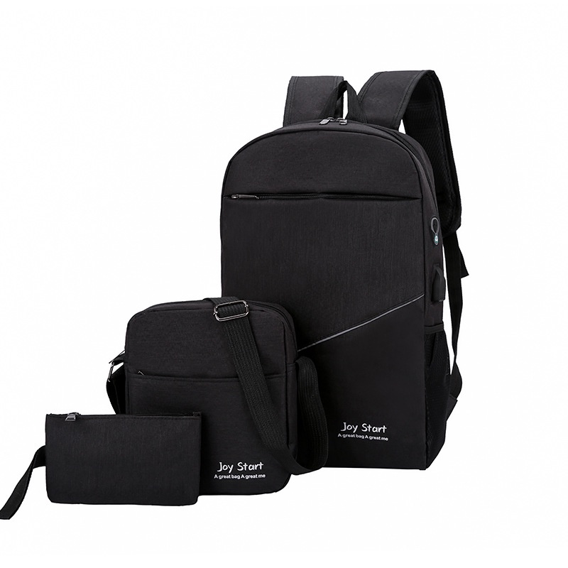 Kit 3 Peças Mochila Estojo Bolsa Lateral Unisexx Confortável Versátil E Grande Capacidade