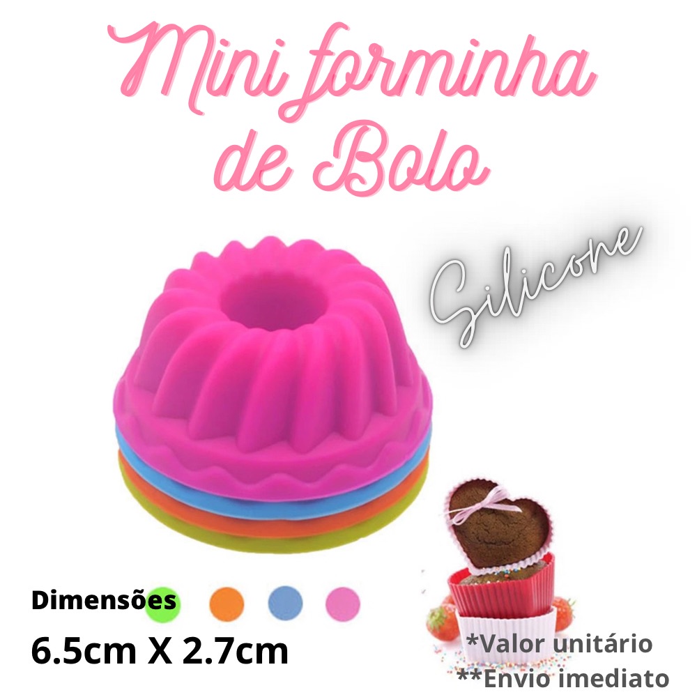 Conjunto com 3 Mini Forminha Forma molde de Silicone para Bolo ou pudim ...