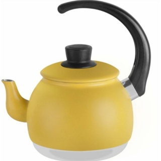 Chaleira Chá e Café Amarela Retrô Alumínio Color Resistente 1,2 Litros