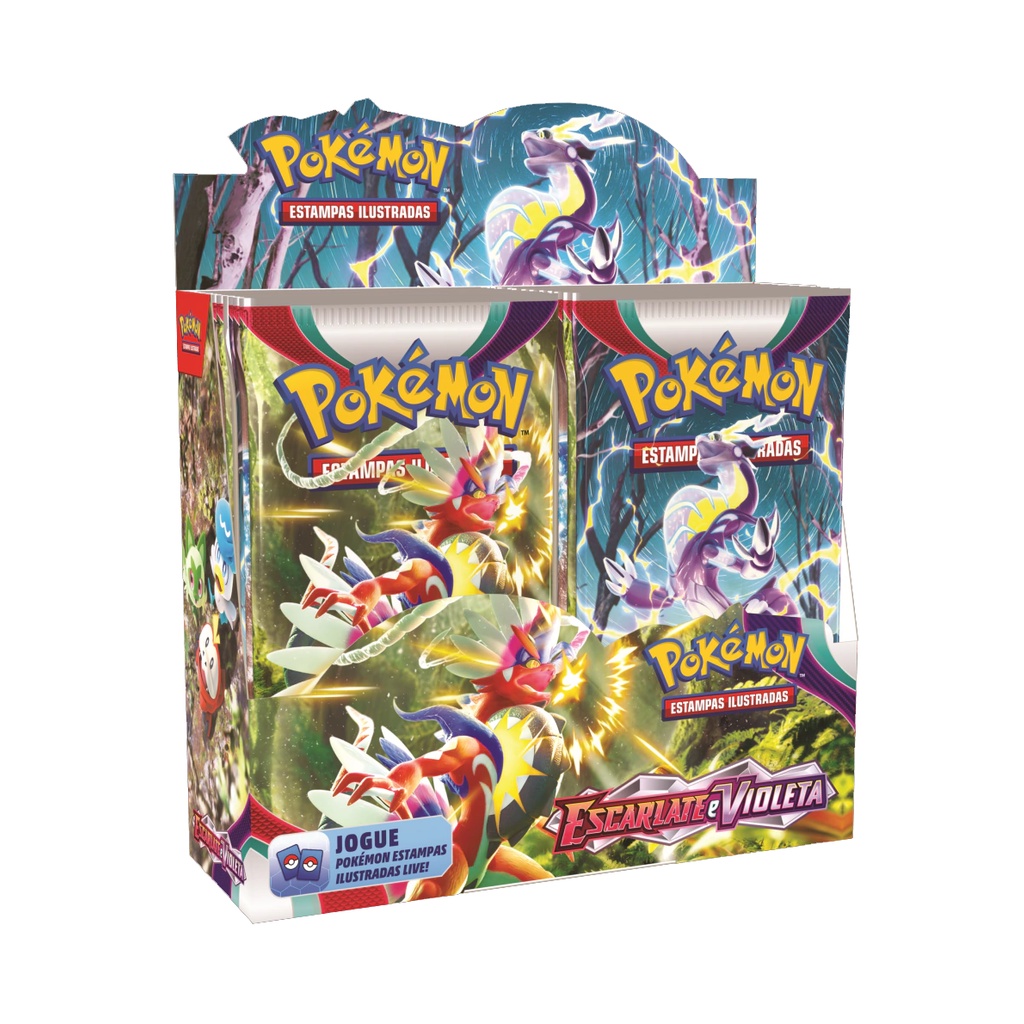 Box Pokémon Lendas em Paldea: Miraidon E/ou Koraidon EX Coleção Especial -  151 E.V. 3,5