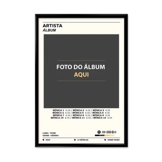 Quadro Decorativo Personalizado Com o Álbum que Você Quiser Com Moldura Preta 51x34cm