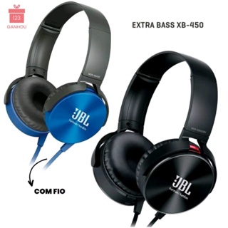 Fone JBL com Microfone e Fio Extra Bass XB450