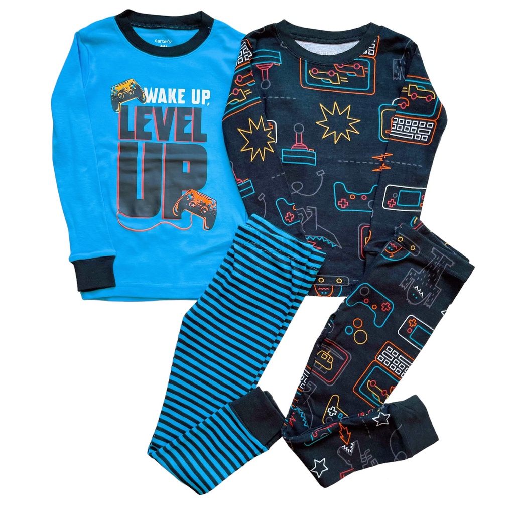 Pijama Carters Menino Infantil Conjunto com 4 peças - Calça Camisa em Oferta na Shopee