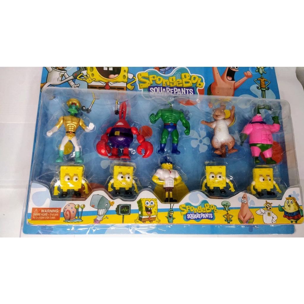 Kit 5 Bonecos Bob Esponja + 5 Mini bonecos Shopee Brasil