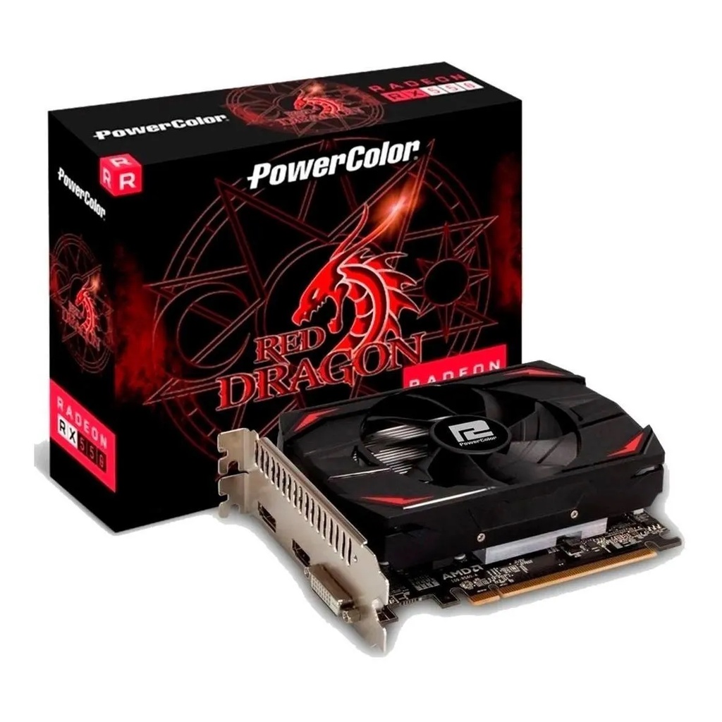 Placa de vídeo AMD PowerColor Red Dragon Radeon RX 500 Series RX 550 AXRX 550 4GBD5-DH 4GB - PROMOÇÃO!