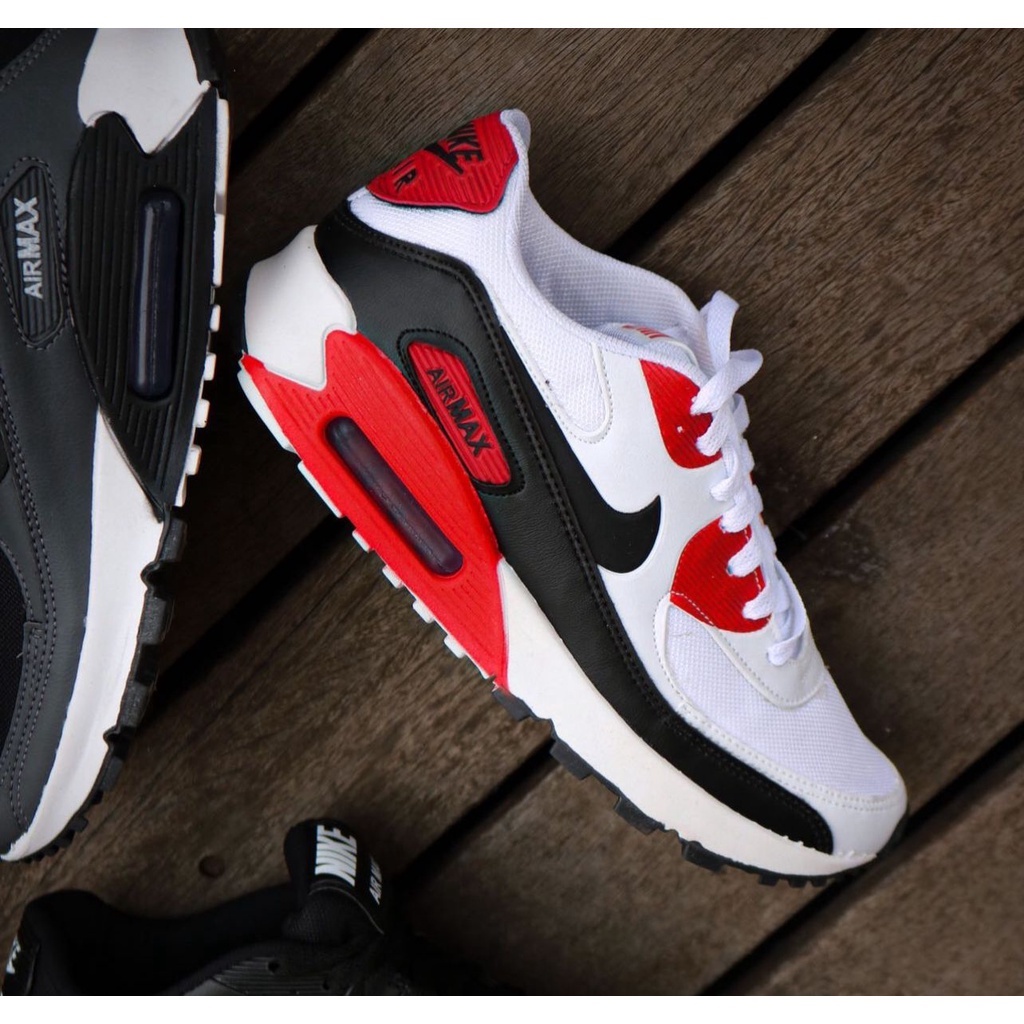 Tênis Air Max 90 Unissex Branco Vermelho Oferta Relâmpago 12xsjs Envio Hoje  - Corre Que Ta Baratinho