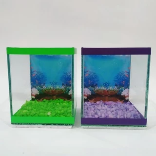 Beteira decorada 10cm para peixes bettas festas decoração aquário pequeno