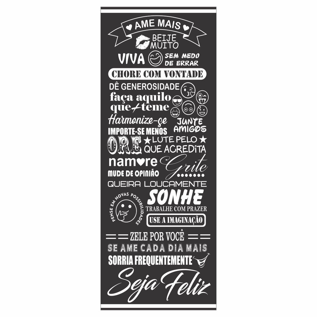 Adesivo Decorativo de Porta Frase Ame Mais (cod.fp1)