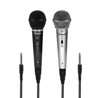 Kit 2 Microfone profissional karaokê dinâmico com fio p10 3m ergonômico unidirecional CH0476