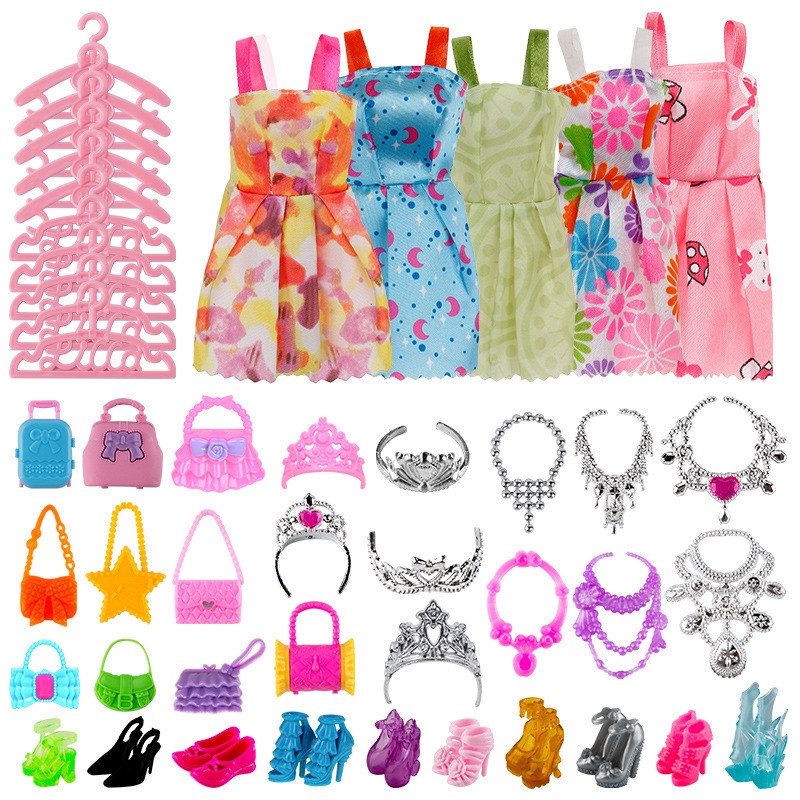 Roupa Brinquedo Boneca Barbie Cauda Sereia + Top + Acessórios, Sapatos,  Bolsas-53 peças - Escorrega o Preço