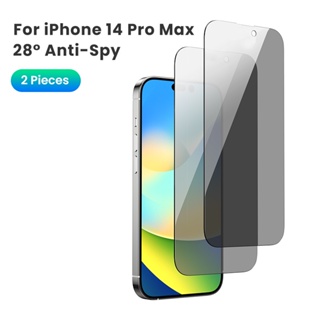 UGREEN 2 Pack iPhone 14 Pro Max Protetor de tela de privacidade de 6,7  polegadas com moldura de alinhamento, sem bolhas, vidro temperado HD Clear,  anti-riscos, filme protetor anti-espião, anti-impressão digital