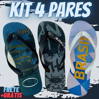 kit 4 pares chinelo sandalia masculino sortidos Macio Confortável