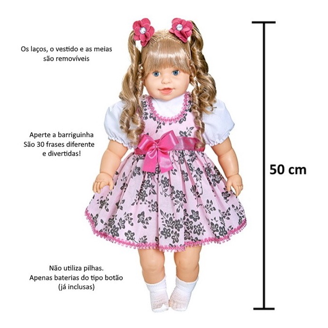 Boneca Grande Thaily Com Cabelo Brinquedo Anjo fala frases | Shopee Brasil