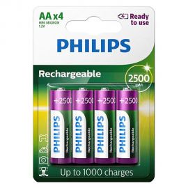 Pilha Recarregável Philips C/ 4 Pilhas AA 2500 Mah