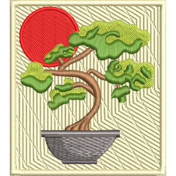 Patch bordado japão bonsai termocolante