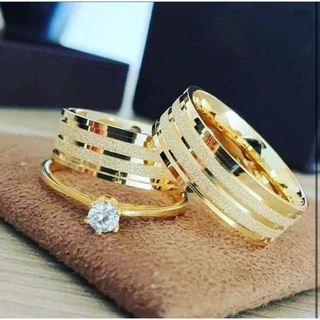 Par de Aliança de Casamento Banhada Ouro 24k Tradicional Noivado 6mm