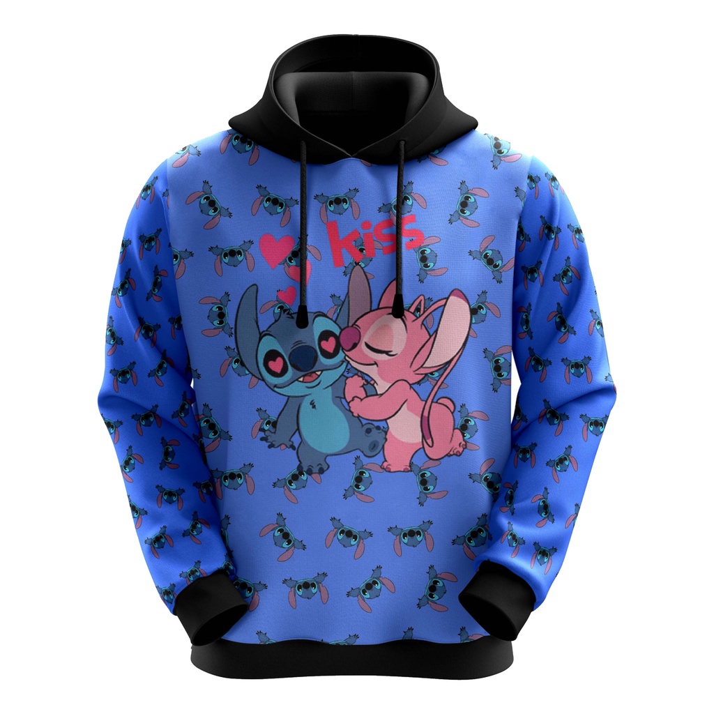 Blusa De Moletom Fofo Full Filme Desenho Lilo E Stitch Angel Kiss Pronta Entrega Shopee Brasil 0499