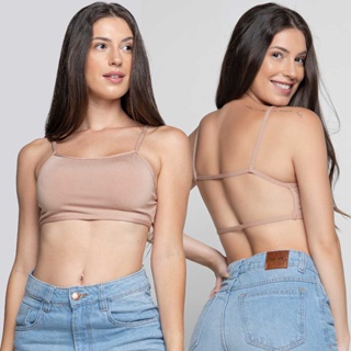 Top Cropped Costa Nua Modelo Da Gringa Alça Fina Casual Sexy Dyeu