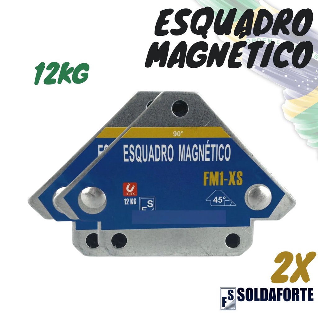 Kit Esquadro Magnético (2 Peças) para Solda 12kg - Soldaforte