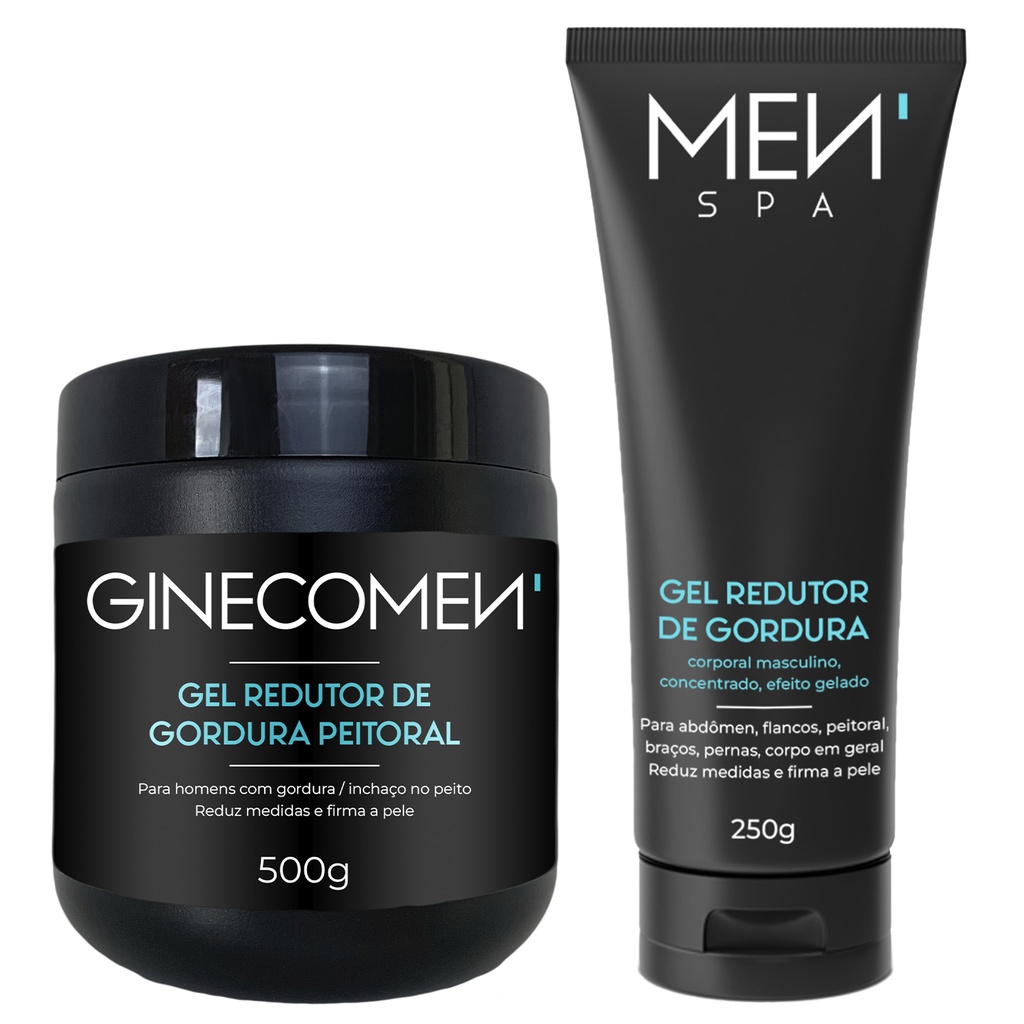 Kit Gel Redutor de Ginecomastia + Gel Redutor de Gordura Abdominal