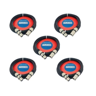 Kit 5 Cabos Iluminação Dmx E Microfone Xlr - Xlr 2 Metros