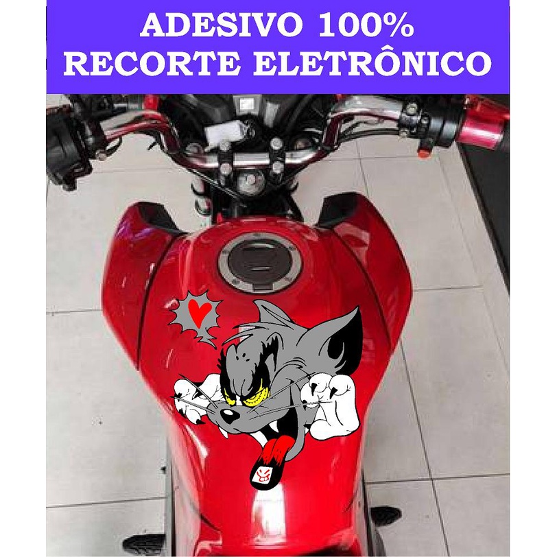 Adesivo Tanque Moto Honda Cg 160 Coelho Nervoso Cinza Grau