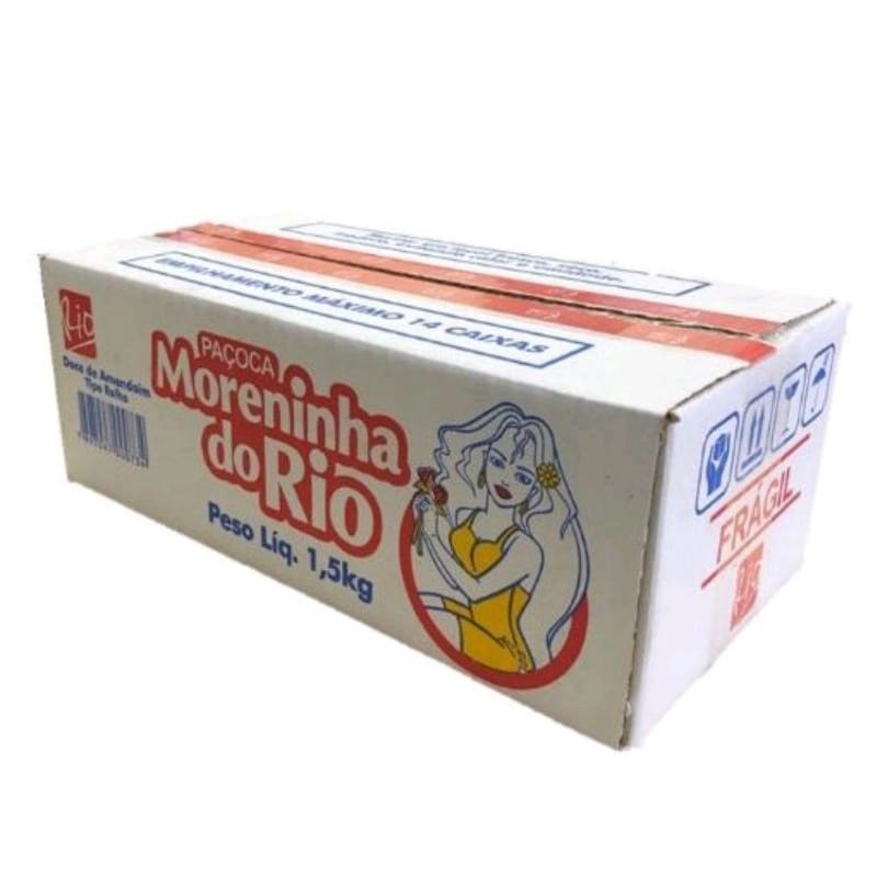 Paçoca Rolha Moreninha Do Rio Caixa Com 100 unidades 1,5kg | Shopee Brasil