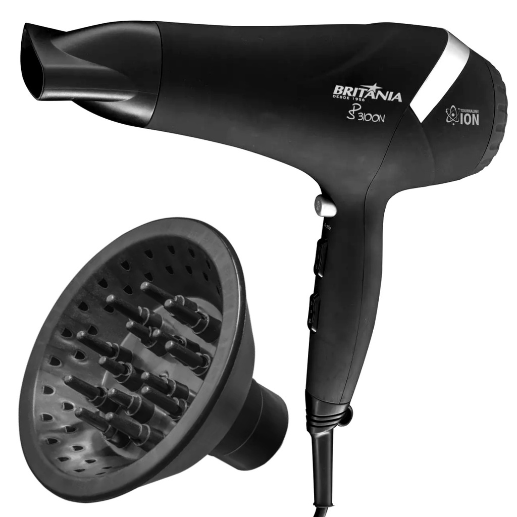 Secador De Cabelos Britania SP3100 Com Difusor de Cachos