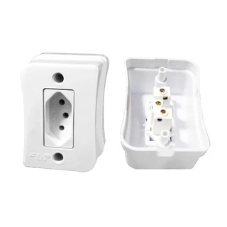 Tomada Sobrepor Externa Sistema X 10a 2p+t Viena Kit 5