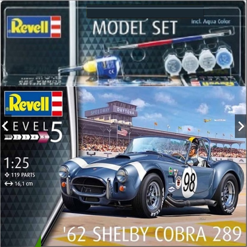 Carro Shelby 1962 Cobra 289 Kit Revell Model Set 125 07669